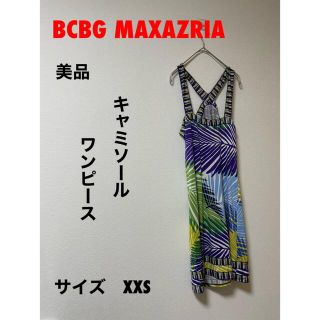 ビーシービージーマックスアズリア(BCBGMAXAZRIA)の美品　BCBG MAXAZRIA 総柄 ワンピース　XXS(ひざ丈ワンピース)