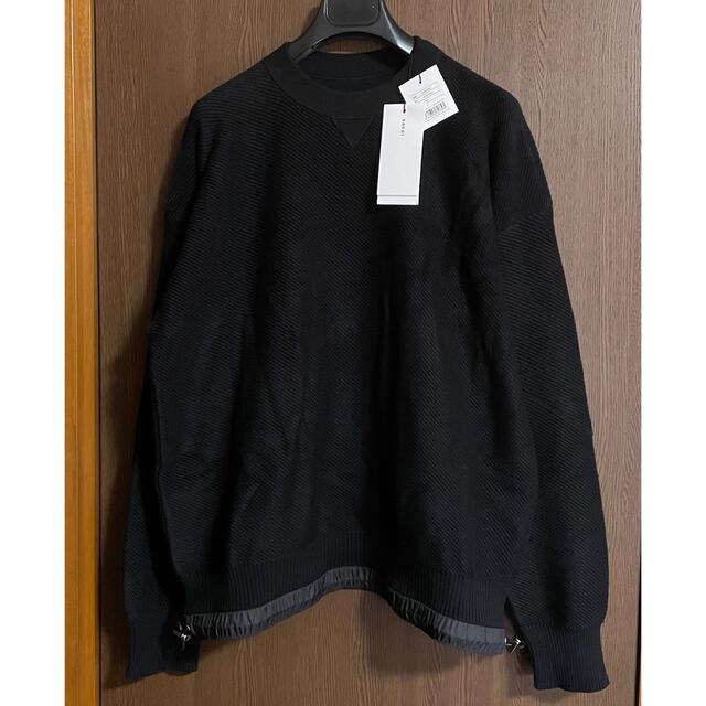 sacai(サカイ)の黒3新品 sacai サカイ メンズ スウェット シャツ コットン ブラック メンズのトップス(スウェット)の商品写真