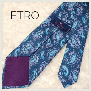 エトロ(ETRO)の美品!【ETRO】エトロ シルク ネクタイ ペーズリー 総柄 イタリア製(ネクタイ)