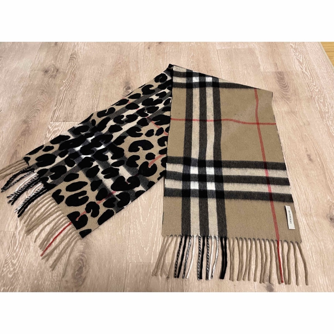 BURBERRY - BURBERRY バーバリー マフラー カシミア100％ レオパード