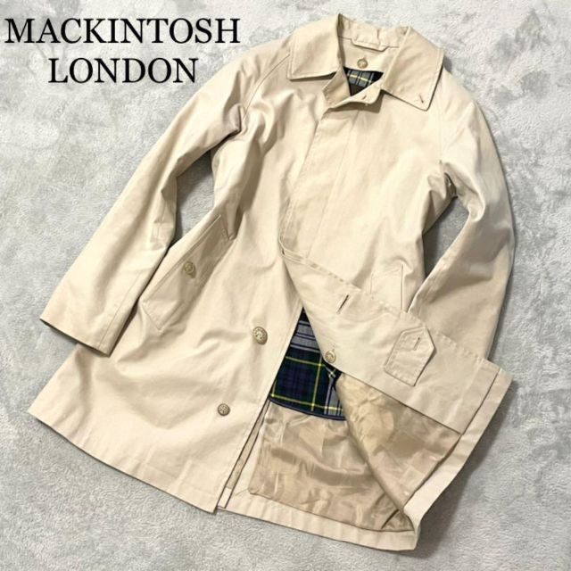 【美品】MACKINTOSH LONDON チェックステンカラーコート 38