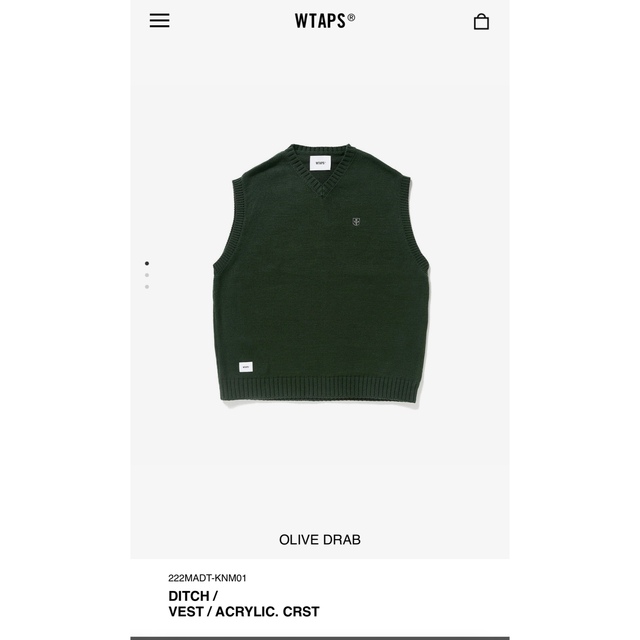 wtaps w)taps ダブルタップス DITCH VEST OLIVE L-