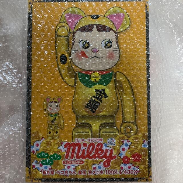 BE＠RBRICK 招き猫 ペコちゃん 金運 金メッキ 100%&400％