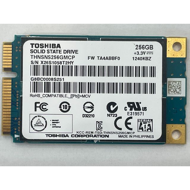 TOSHIBA SSD mSATA 256GB使用時間0