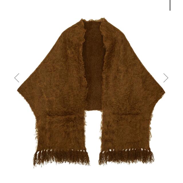 amerivintage⭐︎SHAGGY FRINGE STOLE ブラウン |