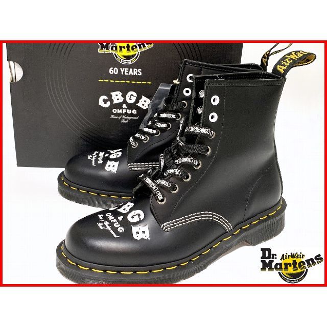 Dr.Martens(ドクターマーチン)のドクターマーチン UK8≒26.5cm 8ホールブーツ 60周年記念 黒 jcs メンズの靴/シューズ(ブーツ)の商品写真