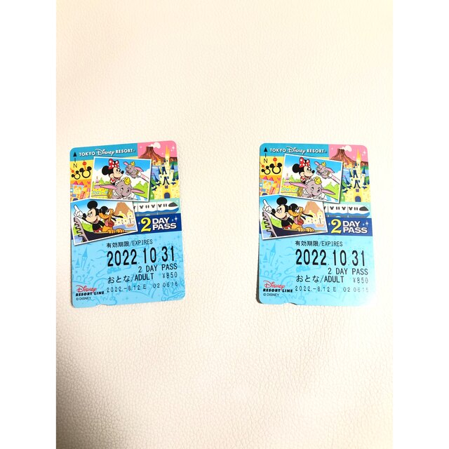 Disney(ディズニー)の2枚セット　TOKYO DISNEY RESORT LINE 有効期限10/31 チケットの施設利用券(遊園地/テーマパーク)の商品写真