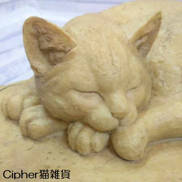 □ 眠り猫 メモリアルストーン 置物 追悼石 記念碑 墓石 □ 新品