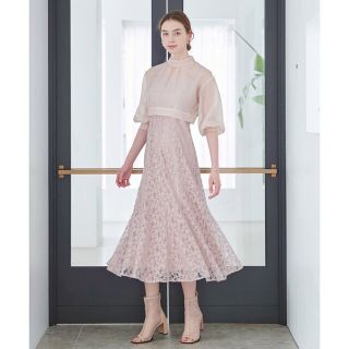 アンドクチュール(And Couture)のシアーブラウス＋レースキャミワンピース(ロングワンピース/マキシワンピース)