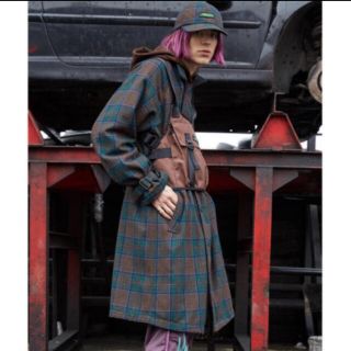 ジエダ(Jieda)の美品【定価85000円】ジエダplaid coat サイズ2 プレイド　19aw(トレンチコート)