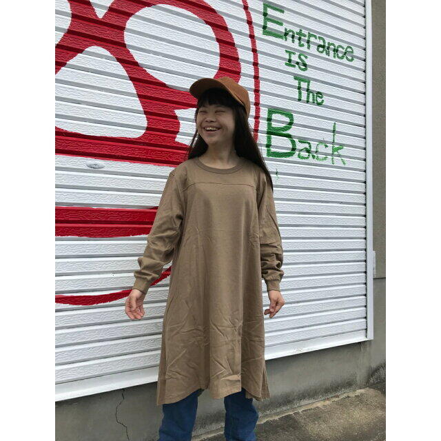 HEAD ROCK(ヘッドロック)の【ブラウン】SUPER-5/(K)オーバーサイズワンピース キッズ/ベビー/マタニティのキッズ服女の子用(90cm~)(ワンピース)の商品写真