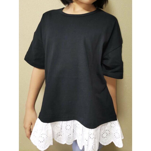 【1-ブラック】SUPERFIVE/(K)レイヤードチュニック キッズ/ベビー/マタニティのキッズ服女の子用(90cm~)(ワンピース)の商品写真