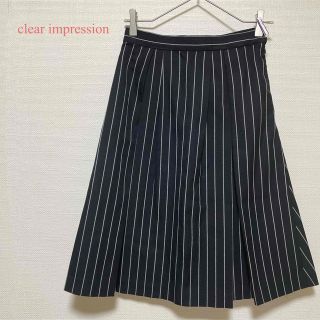 クリアインプレッション(CLEAR IMPRESSION)の【美品】クリアインプレッション♡フレアスカート  タックスカート(ひざ丈スカート)