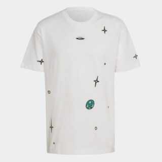 アディダス(adidas)のアディダス グラフィックTシャツ メンズ M ホワイト(Tシャツ/カットソー(七分/長袖))