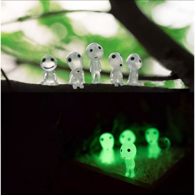 限定販売】 ジブリ こだま 10個セット 蓄光 アクアリウム 緑 フィギュア もののけ姫 ジブリ 蛍光 緑 グリーン