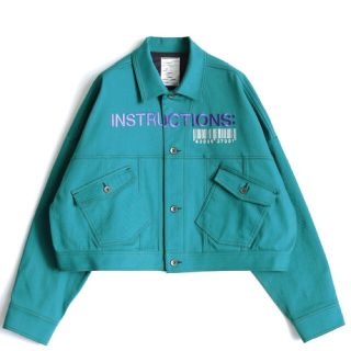 シャリーフ(SHAREEF)のSHAREEF COLOR DENIM BLOUSON ブルーグリーン　サイズ2(Gジャン/デニムジャケット)