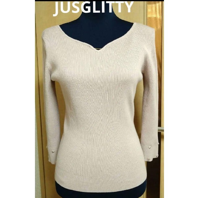 JUSGLITTY(ジャスグリッティー)の【JUSGLITTY】くすみピンク2WAYニットソー レディースのトップス(ニット/セーター)の商品写真