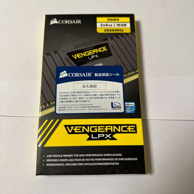 CORSAIR DDR4 2666MHz 2x8GB (合計16GB) スマホ/家電/カメラのPC/タブレット(PCパーツ)の商品写真