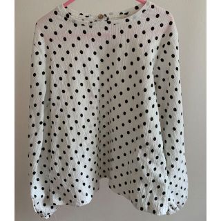 ザラキッズ(ZARA KIDS)のzarakids白ドットブラウス(ブラウス)