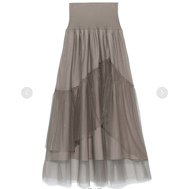 SNIDEL(スナイデル)のSustainableウエストニットチュールスカート レディースのスカート(ロングスカート)の商品写真
