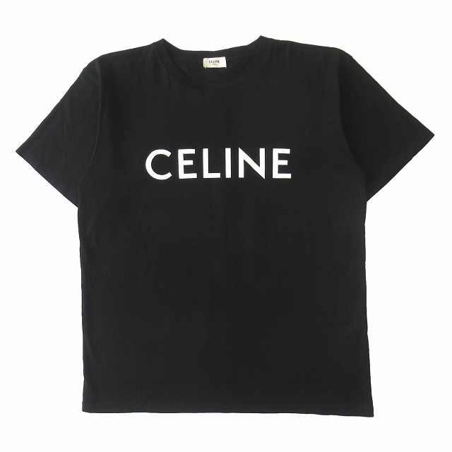 CELINE セリーヌ ロゴプリントTシャツ ブラック XS-