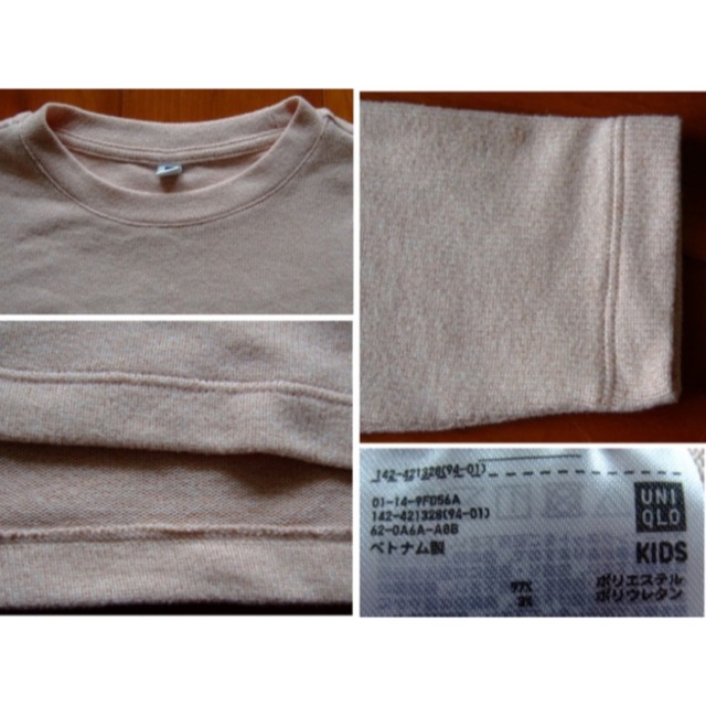 UNIQLO(ユニクロ)のUNIQLO/ユニクロのフリーストップス･ピンク･水色･2点･150 キッズ/ベビー/マタニティのキッズ服女の子用(90cm~)(Tシャツ/カットソー)の商品写真