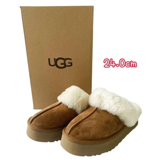 【新品】UGG アグ レディース ディスケット スリッパ チェスナット 24cm