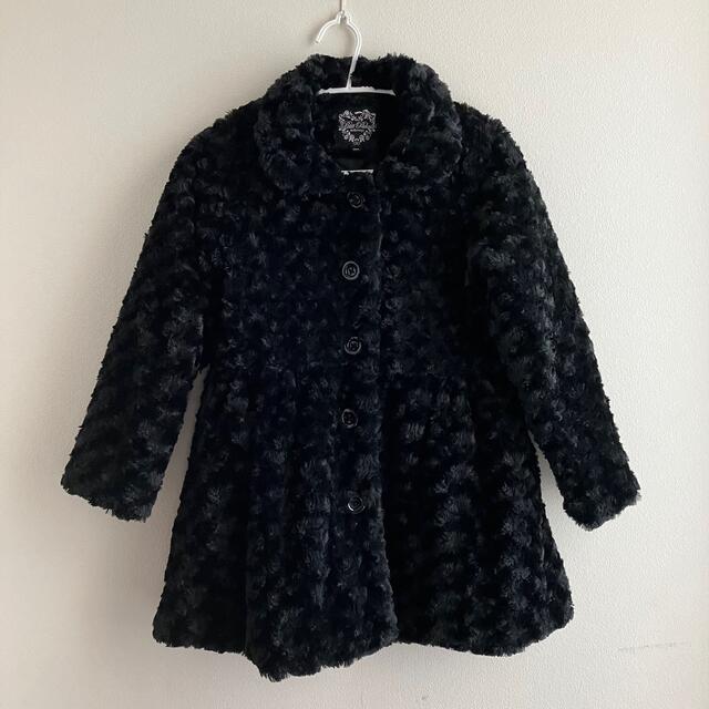 motherways(マザウェイズ)のキッズ130♡マザウェイズ♡黒♡コート♡もふもふコート  キッズ/ベビー/マタニティのキッズ服女の子用(90cm~)(コート)の商品写真