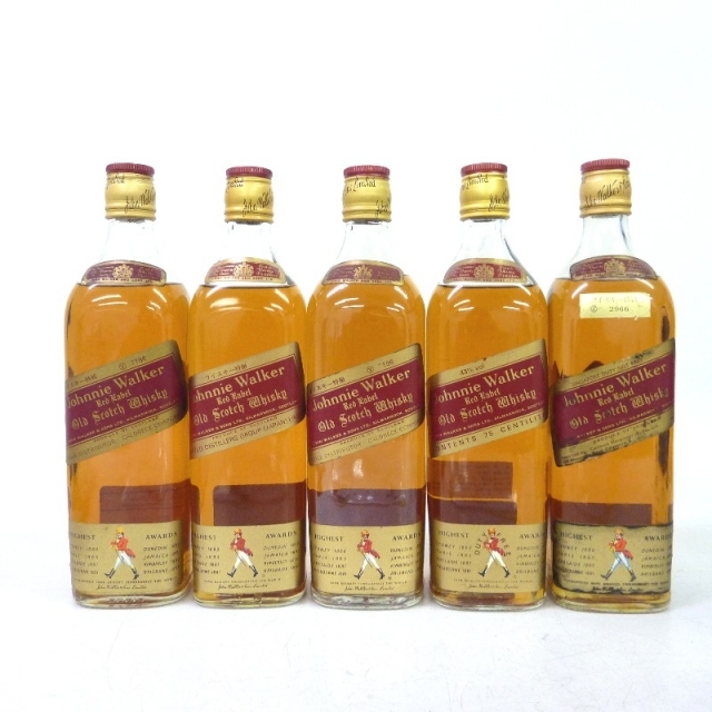 未開封★Johnny Walker【ジョニーウォーカー】 レッドラベル 5本セット 750/760ml 箱なし