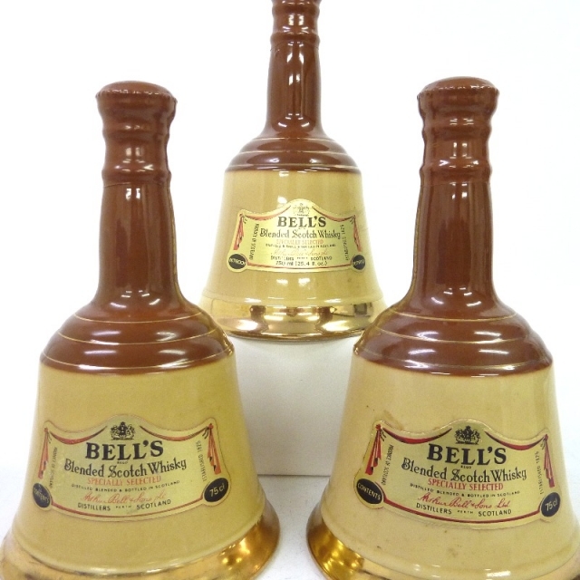 未開封★BELL'S【ベルズ】 ベル型 茶陶器 3本セット 750ml 箱なし