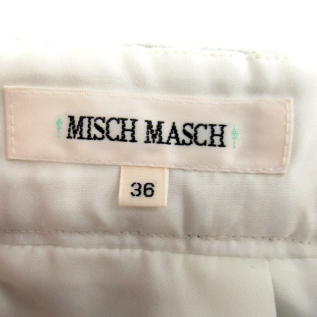 MISCH MASCH(ミッシュマッシュ)のミッシュマッシュ 台形スカート ひざ丈 チェック柄 ウール 36 オフホワイト レディースのスカート(ひざ丈スカート)の商品写真