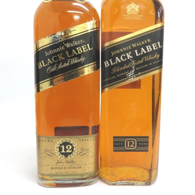 未開封★Johnny Walker【ジョニーウォーカー】 ブラックラベル 12年 黒キャップ 4本セット 1000/1125ml 箱なし