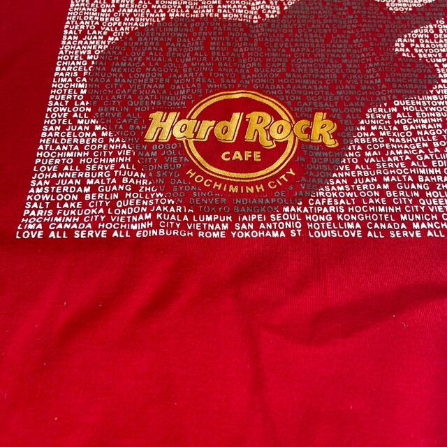 Hard Rock CAFE(ハードロックカフェ)のハードロックカフェTシャツ　お揃い　ペア　水色　赤　150.160センチ キッズ/ベビー/マタニティのキッズ服男の子用(90cm~)(Tシャツ/カットソー)の商品写真