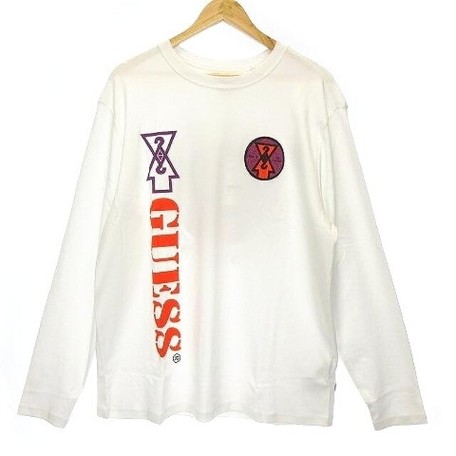 GUESS(ゲス)のゲス19AW GUE88RISING Tシャツ 長袖 ロゴ プリント M 白 メンズのトップス(Tシャツ/カットソー(七分/長袖))の商品写真