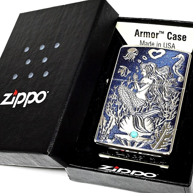 新品 ZIPPO アーマーマーメイド ターコイズ SV×BL ジッポー ライター