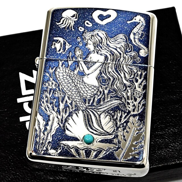 新品 ZIPPO アーマーマーメイド ターコイズ SV×BL ジッポー ライター