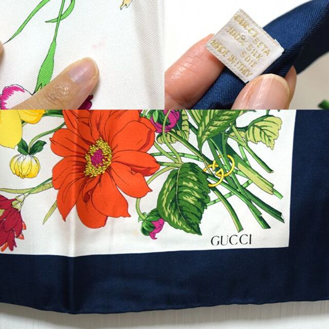 グランドセール GUCCI スカーフ 花柄 フローラ シルク 大判