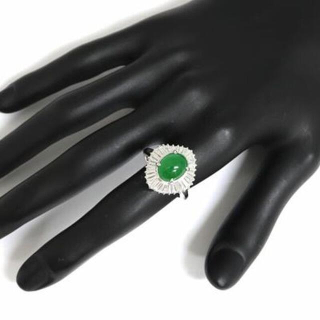 ポスターフレーム ヒスイ ダイヤモンド リング 1.15ct 翡翠 - リング(指輪)