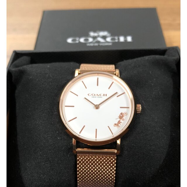 COACH(コーチ)の【極美品】コーチ 腕時計 ペリー ローズゴールド メッシュベルト14503425 レディースのファッション小物(腕時計)の商品写真