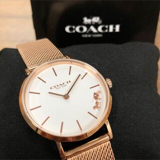 COACH - 【極美品】コーチ 腕時計 ペリー ローズゴールド メッシュベルト14503425