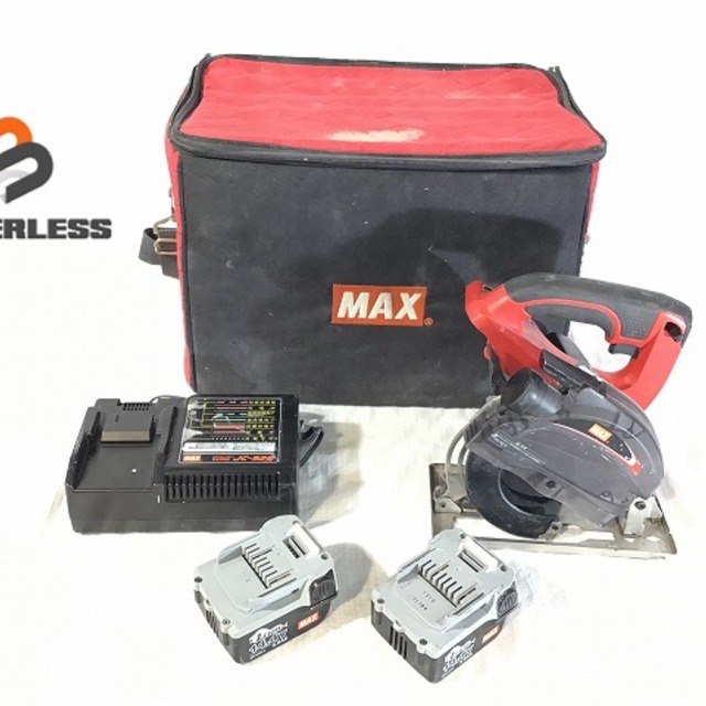 ☆品☆ MAX マックス 14.4V 充電式チップソーカッタ PJ-CS52MA バッテリー2個付き 充電器付き 切断機 電動工具 59852工具