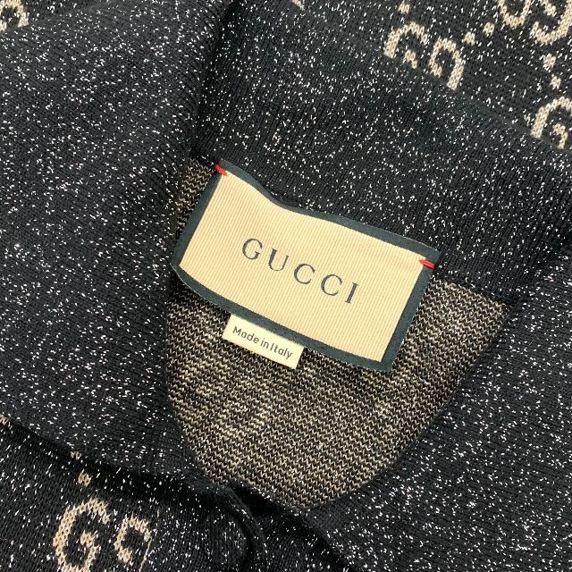 Gucci(グッチ)の5201 グッチ GGジャカード ラメ 半袖 襟付き ワンピース ブラック レディースのワンピース(ミニワンピース)の商品写真