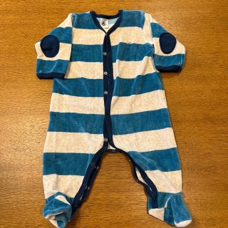 プチバトー(PETIT BATEAU)の値下げ！プチバトー　足つきロンパース 6m/67cm(ロンパース)