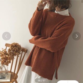 ユニクロ(UNIQLO)のレクタングル / アルパカタッチボートネックリブニット(ニット/セーター)