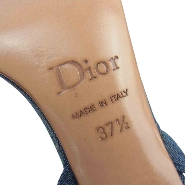 Dior(ディオール)のDior ディオール パンプス デニム アンクルストラップ サンダル   インディゴブルー系 37 1/2【中古】 レディースの靴/シューズ(ハイヒール/パンプス)の商品写真