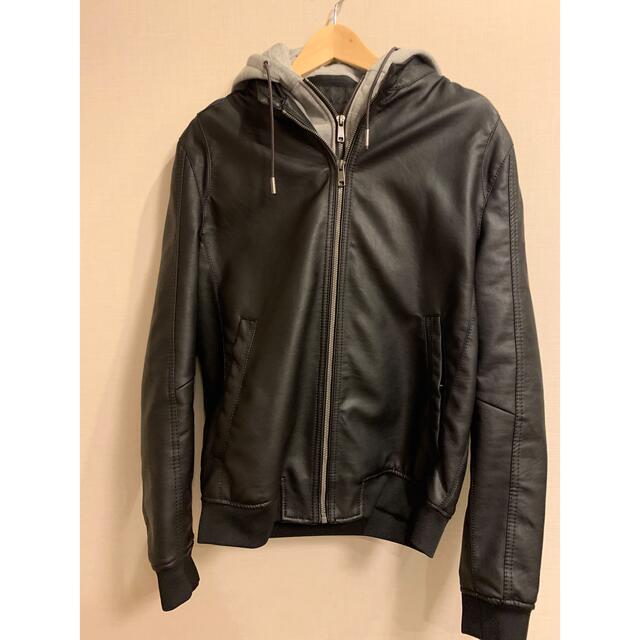 ZARA - せり様 ZARA メンズ フェイクレザージャケットフード付き ZARA - せり様 ZARA メンズ フェイクレザージャケットフード付き