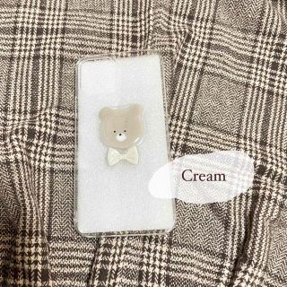 テディベア × ビッグリボン iPhoneケース 【cream】(iPhoneケース)