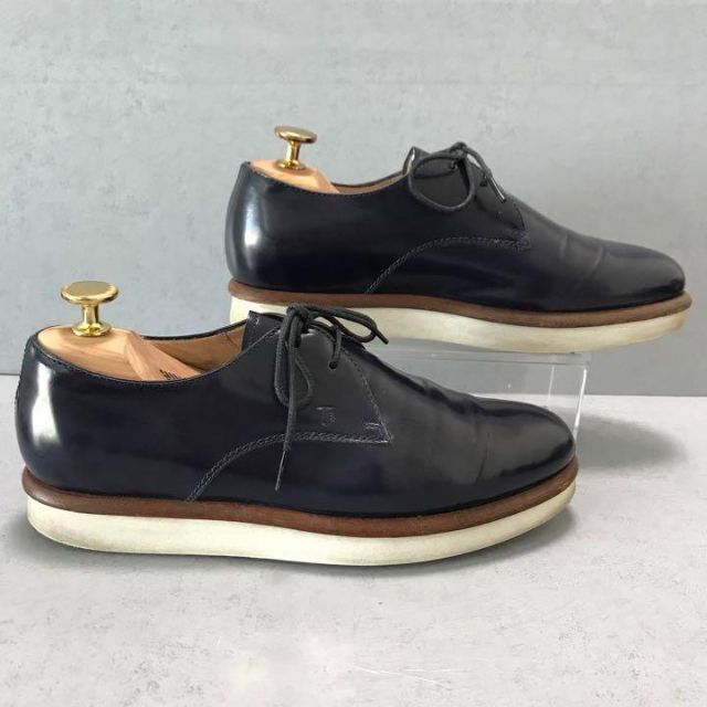 TOD'S(トッズ)のTods トッズ レースアップ オックスフォード ネイビー エナメル 35.5 レディースの靴/シューズ(ローファー/革靴)の商品写真