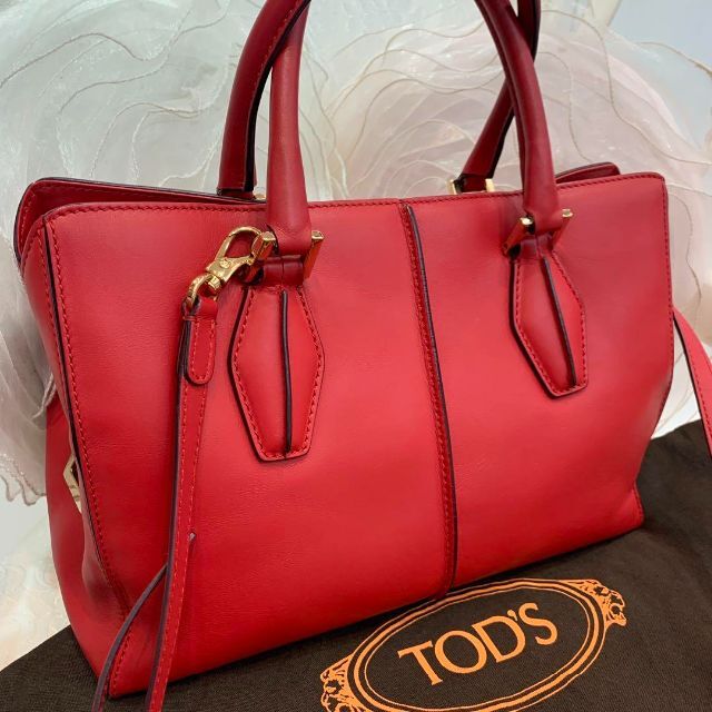 ☆超美品☆TOD'S トッズ Dバッグ 2WAY ショルダーバッグ 赤系 【半額