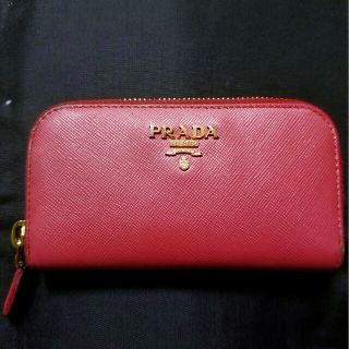 プラダ(PRADA)のPRADA　キーケース　ラウンドファスナー　ピンク　PEONIA(キーケース)